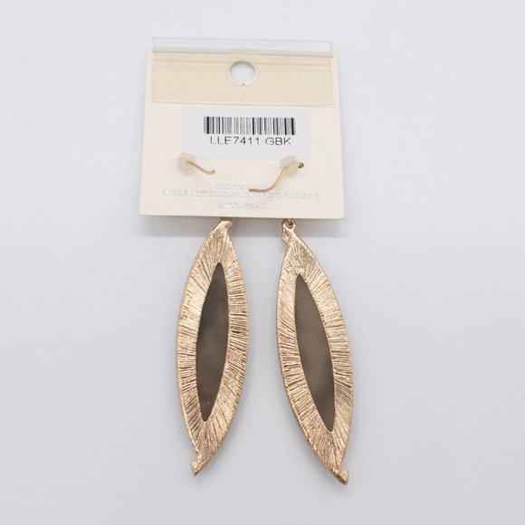 Mia Collection by Kim Min Sun Brown Gold Jeweled Dangle Earrings - Picture 2 of 4